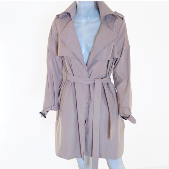 Jazzewar Jackets & Blazers - Jazzwar Trench Coat Double Breast Pockets‎ on Front Size S Color Tan